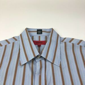 Hugo Boss XL Blue Gold 16/36.5 Mens Button Front Long Sleeve Dress Shirt